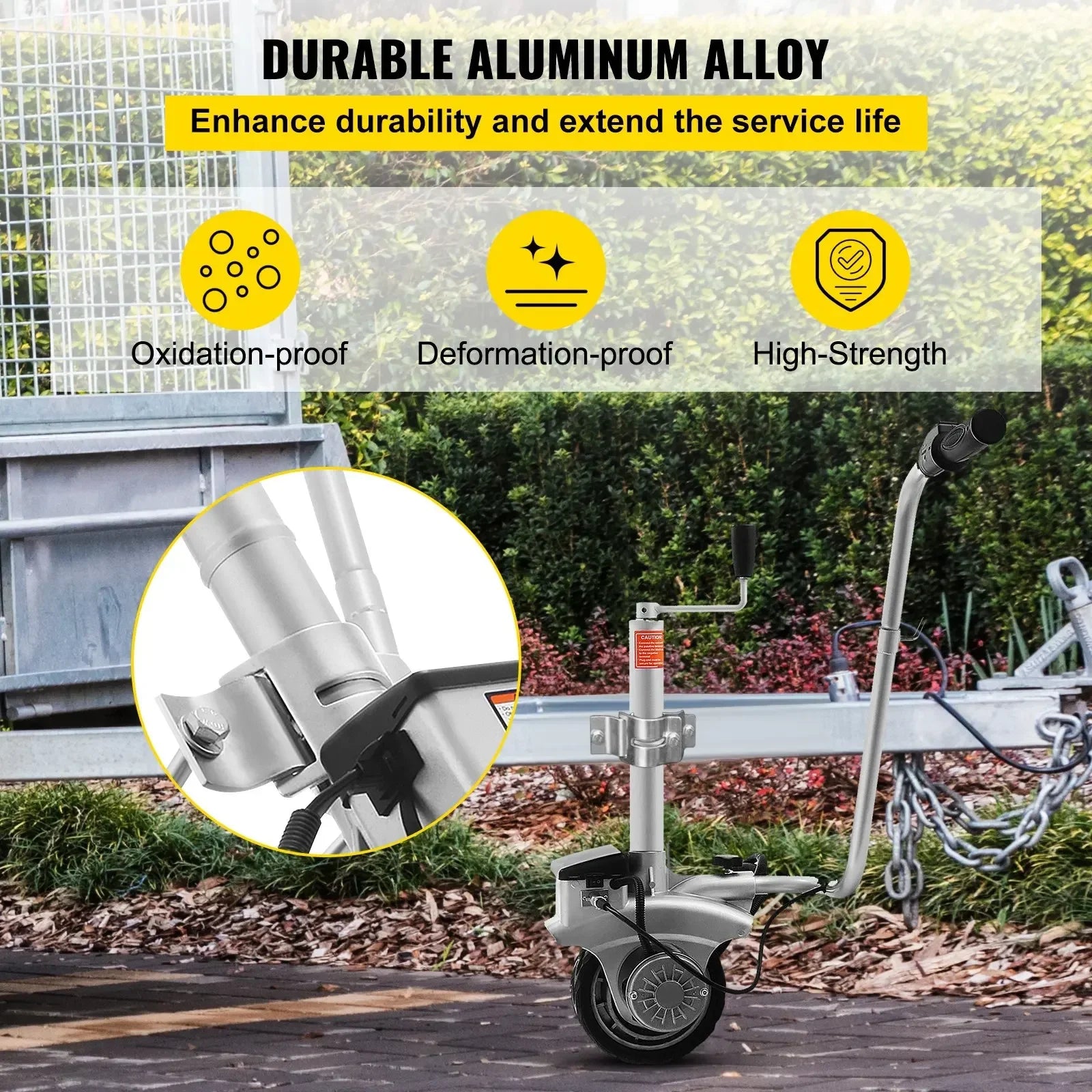 SIHAO 12V 350W Electric Trailer Dolly Motorized Jockey Wheel 2270kg Max Load Caravan Mover Boat RV Trailer Moving Tool