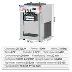 SIHAO Soft Serve Ice Cream Machine Ice Cream Machine 20-28 L/h Ice Cream Machine Ice Cream 3 Flavor