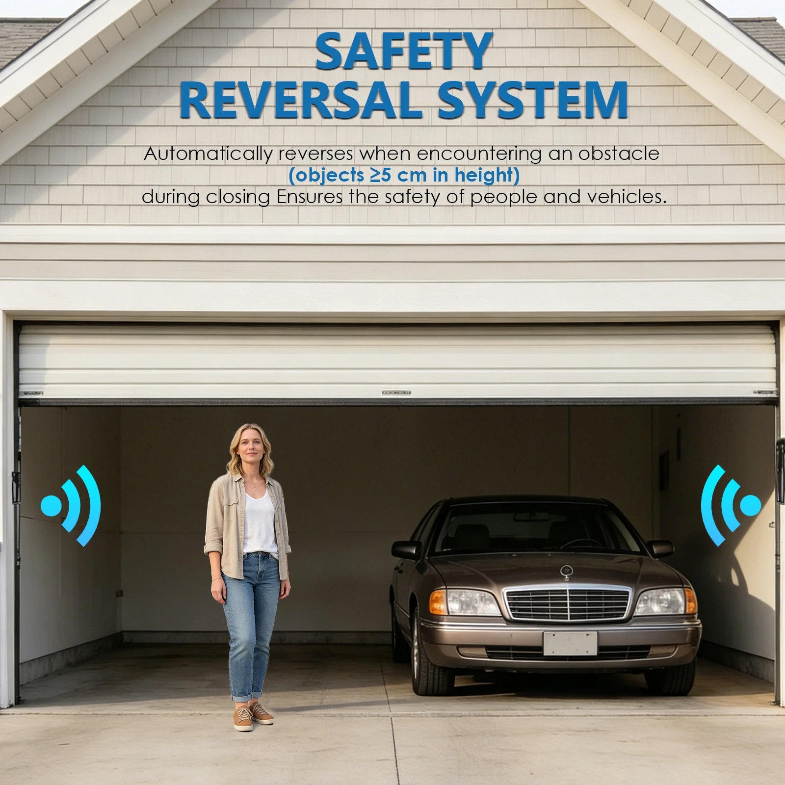 SIHAO 800N Electric Garage Door Opener – Low Noise, Auto-Stop & Remote Control