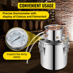 SIHAO 5 Gallon Distiller Kit – Stainless Steel & Copper Moonshine Alcohol Still, Water/Wine/Essential Oil Brewer with Pump, for Home DIY