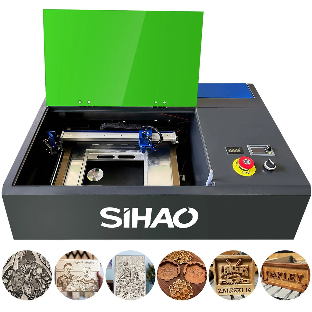 SIHAO 40W CO2 Laser Engraving Machine 300x200mm Laser Engraver w/USB Tools for Artwork Woodworking Milling DIY Engraving