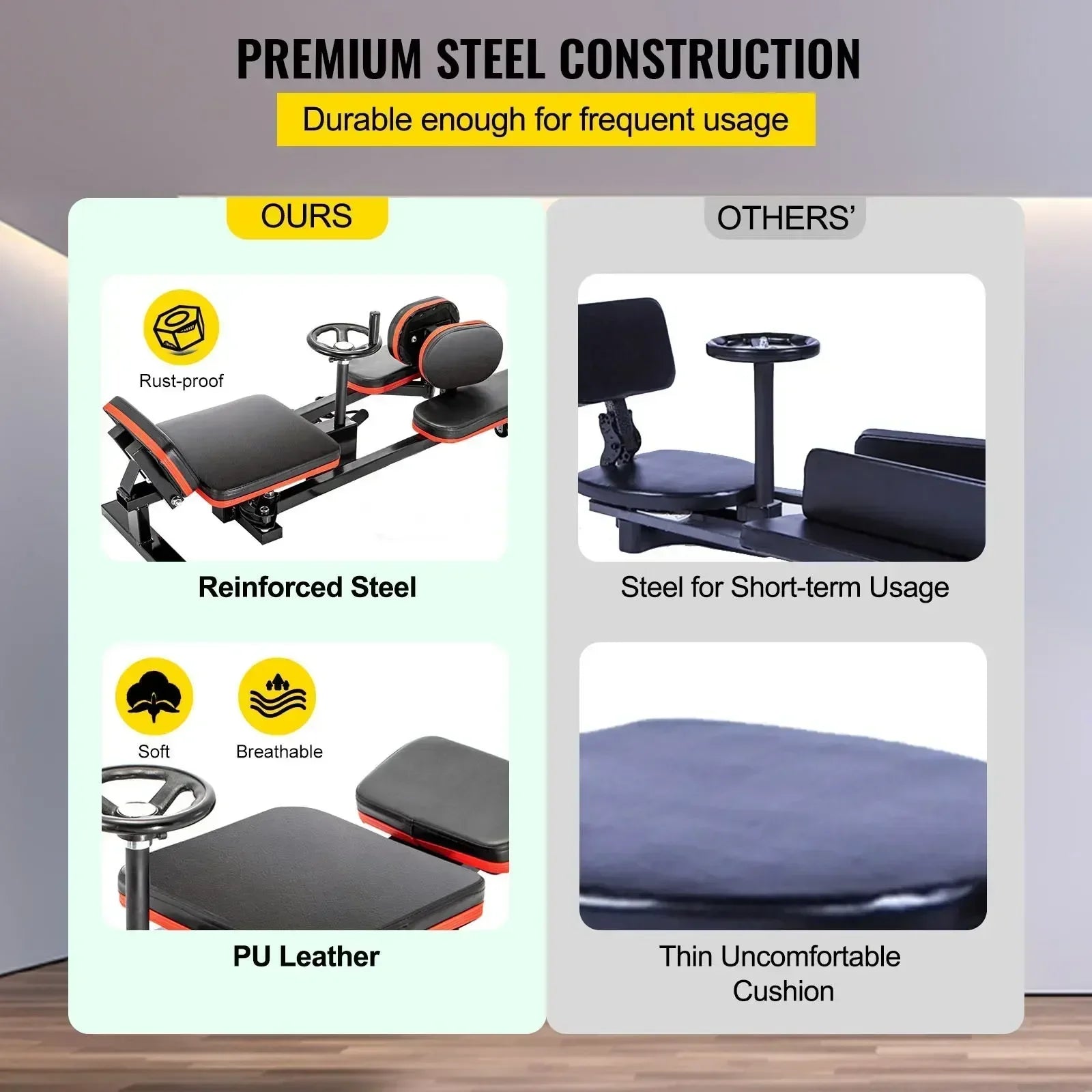 SIHAO Pro 220lbs Leg Stretcher Machine Adjustable Stretch Trainer for Home Gym Yoga Martial Arts Flexibility Exercise Recovery