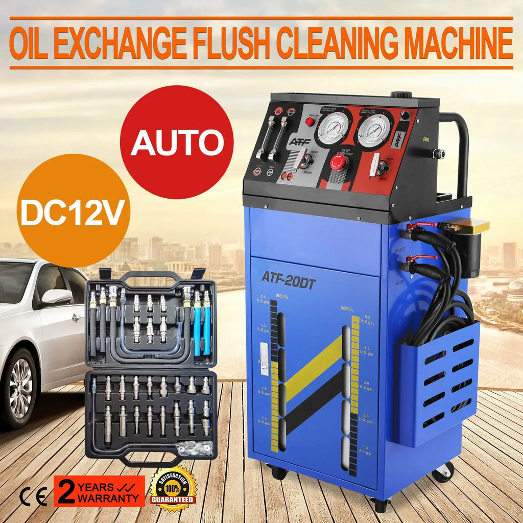 SIHAO ATF-20 Automatic Transmission Fluid Flush Machine – 220V Equal Exchange Cleaner, 0-60PSI Adjustable, 12L Tank + 28 Connectors for Gas/Diesel Cars