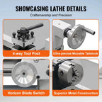 SIHAO 1500W Mini Metal Lathe 220x500mm, 9x20" Bench Table Top Lathe, 3-Jaw Chuck 100mm, MT5 MT2, 0-2500RPM Stepless Speed, Digital Display, Imperial Metric Thread 12-52TPI 0.5-2.5mm, Spindle Accuracy 0.01-0.02mm, for Precision Metal Turning Processing