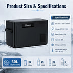 SIHAO 30L 35L 45L 12V 24V Car Fridge Freezer Portable Single Zone Compressor Refrigerator for Camping Truck RV Outdoor