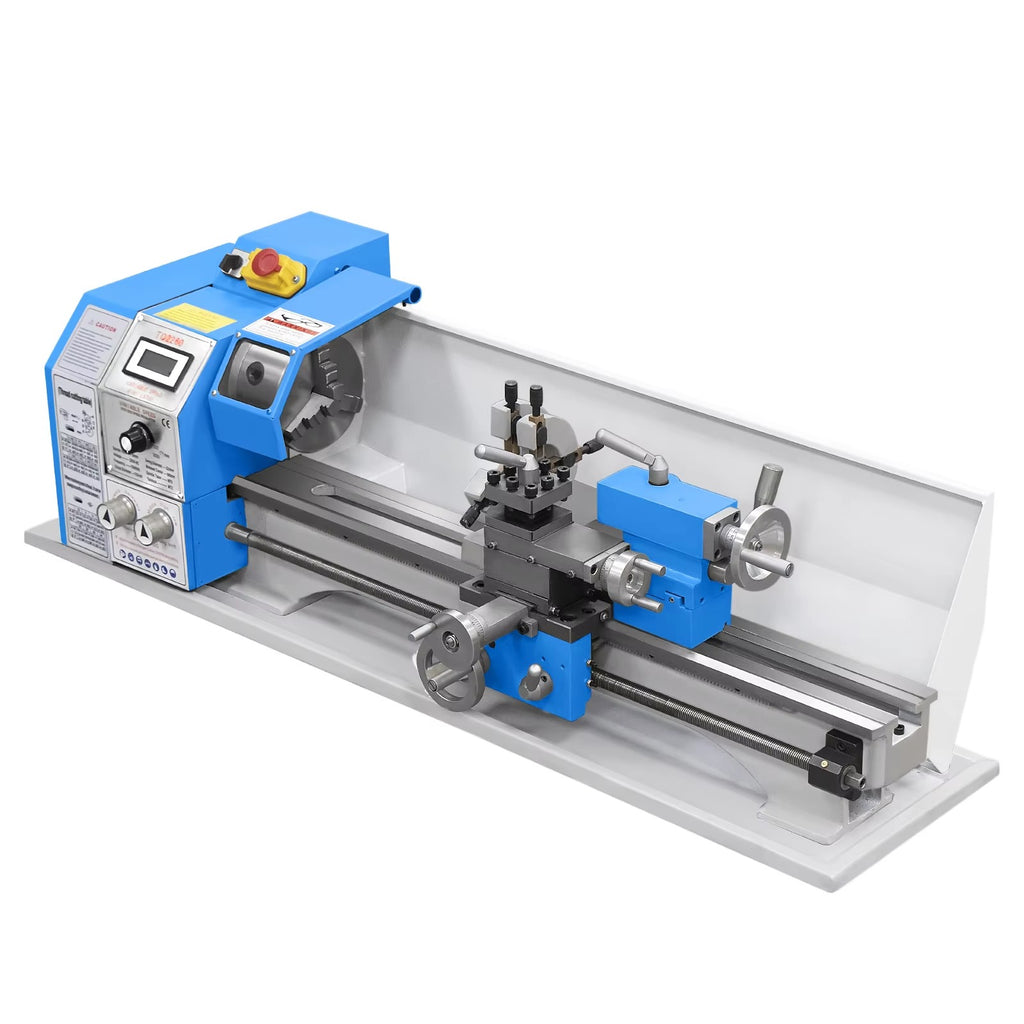 SIHAO 1100W Mini Metal Lathe 220×600mm & 220×750mm— Precision Benchtop Power Metal Lathe Variable Speed Brushless Motor Metal Gears