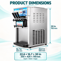 SIHAO ZM-A168 Commercial Soft Serve Ice Cream Machine | 3 Flavors, Pre-Cooling, Tabletop