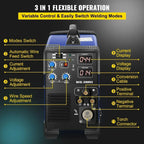 SIHAO 220V 200-270A MIG MMA TIG Welder 3-in-1 IGBT Inverter Welding Machine Dual Voltage for Steel Aluminum Auto Repair Home Workshop