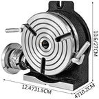 SIHAO 8"/200mm Rotary Table – Horizontal/Vertical Mount, MT-3 Spindle, 360° Swivel Base with 3 or 4 T-Slots, Heavy-Duty for Precision Milling & Drilling