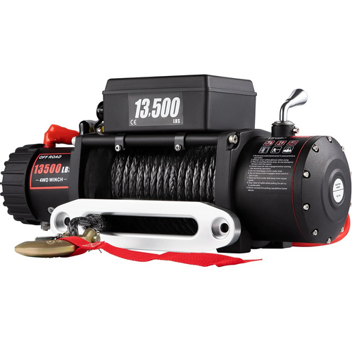 SIHAO Electric Winch 13500LBS 12V Truck/ATV Winch with Synthetic Rope & Wireless Remote for 4X4 Off-Road Trailer Jeep Recovery