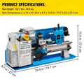 SIHAO Metal Mini Lathe Machine Mini Metal Lathe 7"x14" 550W 180x350mm Variable Speed with 3 Jaw Chuck for Metalworking Machine