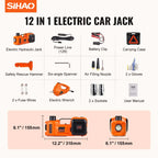 SIHAO 5T Electric Car Jack Kit – Built-in Impact Wrench, Air Pump & LED, for Cars & Trucks