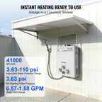 SIHAO 6L Portable Tankless Gas Water Heater with Digital Display & Shower Head – Propane Camping Shower, Outdoor Travel Hot Water System with Pressure Regulator
