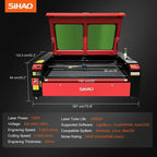 SIHAO CO2 Laser Engraver 50/60/80/100/130W, Ruida & LightBurn Laser Engraving Machine for Wood Fabric