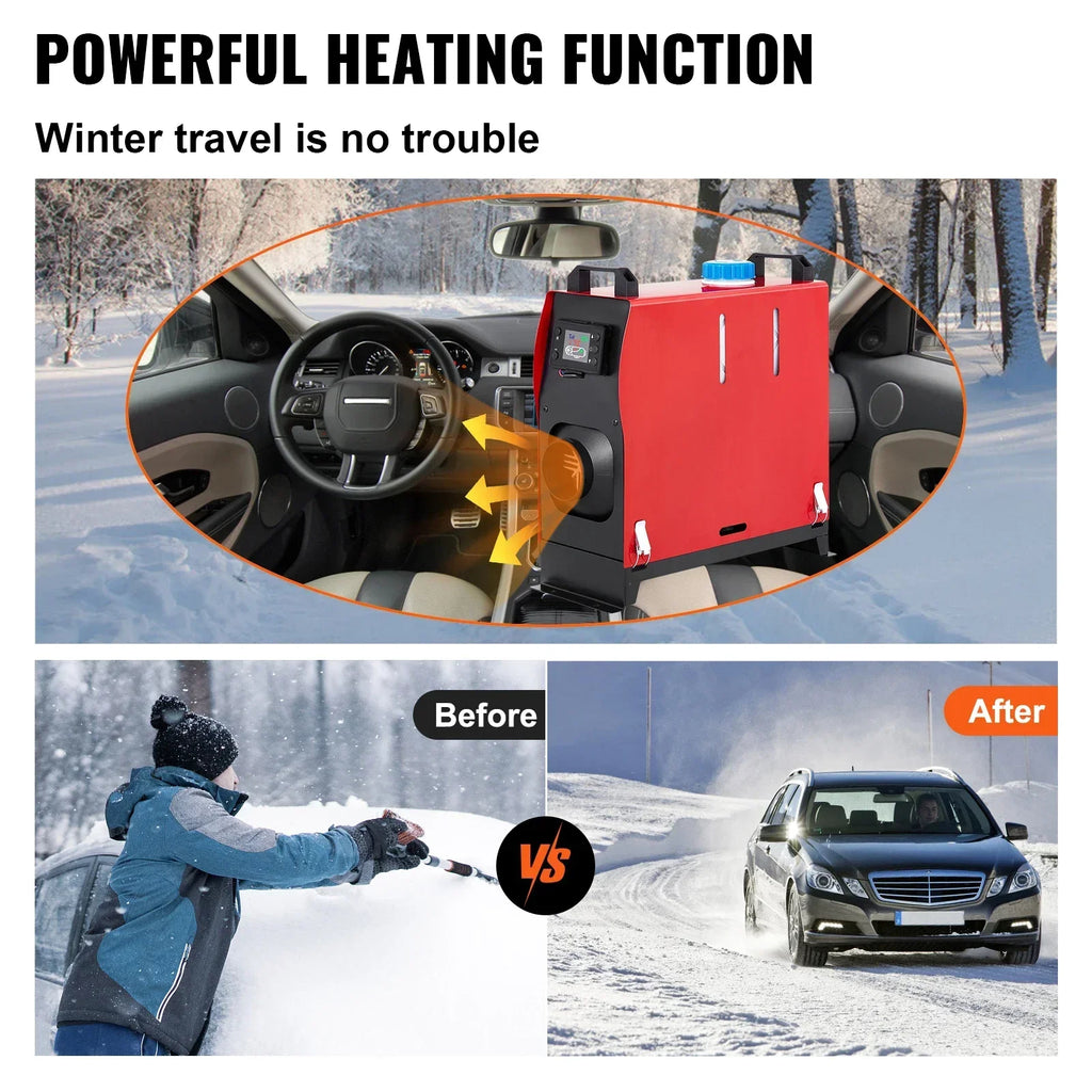 SIHAO Diesel Air Heater 5/8KW 12V with Remote Control & LCD Display – Silent Operation for Car/Truck/RV