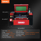SIHAO CO2 Laser Engraver 50/60/80/100/130W, Ruida & LightBurn Laser Engraving Machine for Wood Fabric