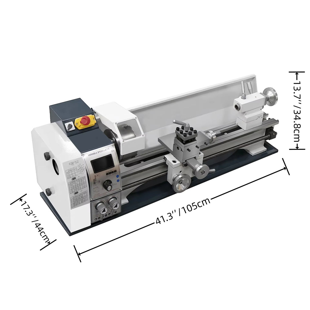 SIHAO Mini Metal Lathe 550W 600W 650W 750W 1100W 1200W —150-220mm Swing X 350-750mm Between Centers Variable Speed 0-2500 RPM, 3-Jaw Chuck, Precision Benchtop Lathe for Drilling & Threading & Steel Aluminum DIY Model Making