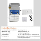 SIHAO 40kHz Ultrasonic Cleaner with Knob Control, Heater & Timer – Available in 2L To 30L Capacities, Ideal for Jewelry, Eyeglasses, Dentures, and Musical Instruments