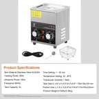 SIHAO 40kHz Ultrasonic Cleaner with Knob Control, Heater & Timer – Available in 2L To 30L Capacities, Ideal for Jewelry, Eyeglasses, Dentures, and Musical Instruments