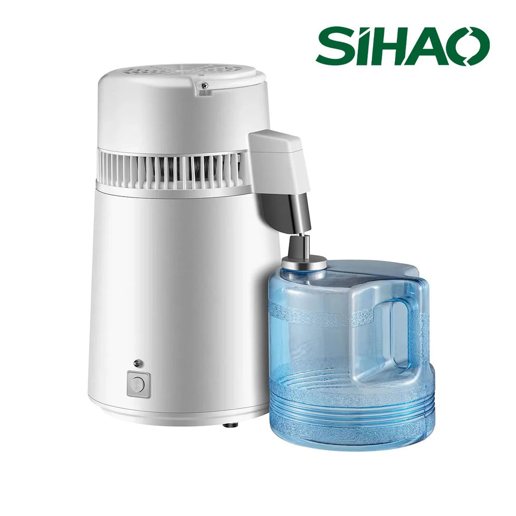 SIAHO 4L 220V Water Distiller Purifier 1L/h 304 Stainless Steel Auto Shut-Off for Essential Oil Extraction Dental Medical Home Use