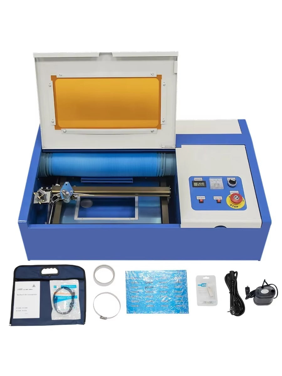 SIHAO 40W CO2 Laser Engraving Cutting Machine 30×20cm — Laser Engraver with USB for Wood Leather Woodworking