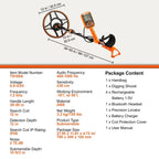 SIHAO 12" Waterproof Metal Detector – 7 Modes, Rechargeable, Ready for Treasure