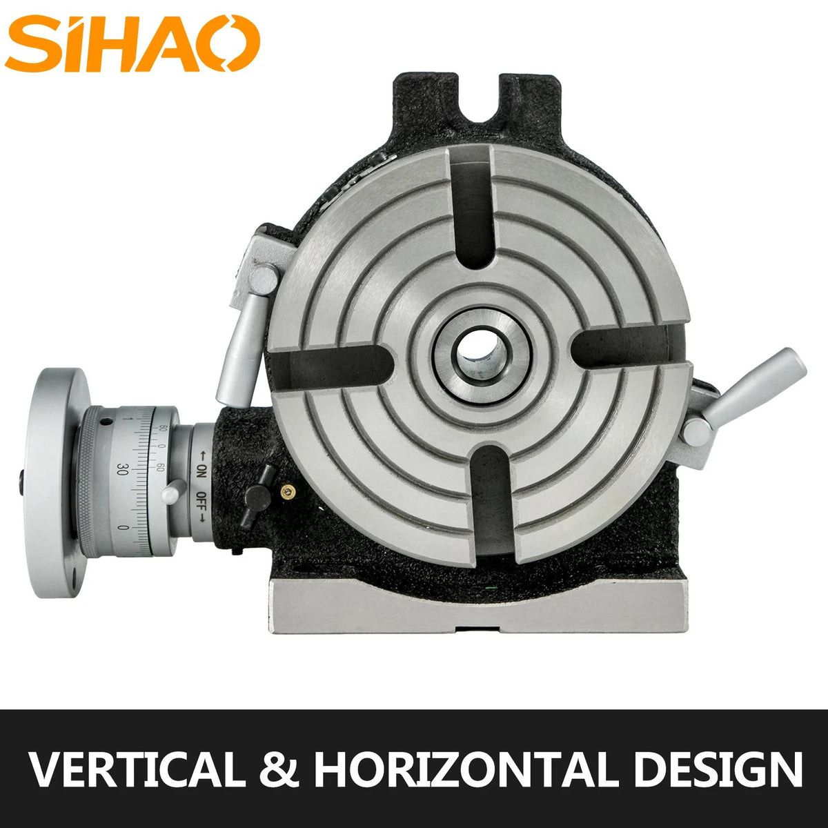 SIHAO 6"/150mm & 4"/100mm Precision Rotary Table – Horizontal & Vertical Mounting, MT-3 Spindle, 360° Swivel Base with T-Slots, Ideal for Milling & Drilling