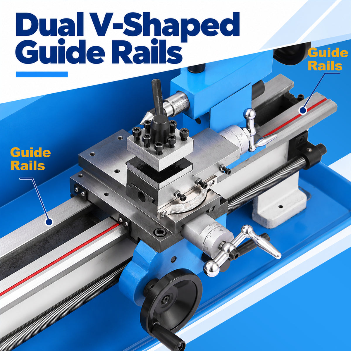 SIHAO Mini Metal Lathe Machine 550W, 7x14 Inch180x350mm Variable Speed Benchtop Lathe with 3-Jaw Chuck for Precision Metalworking, DIY Machining and Workshop Use