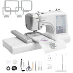 SIHAO MRSV700 Automatic Embroidery Machine with Touch Screen – Computerized Home/Commercial Use, Supports LOGO, Letters, and Electric Sewing (Sewing & Embroidery Combo)