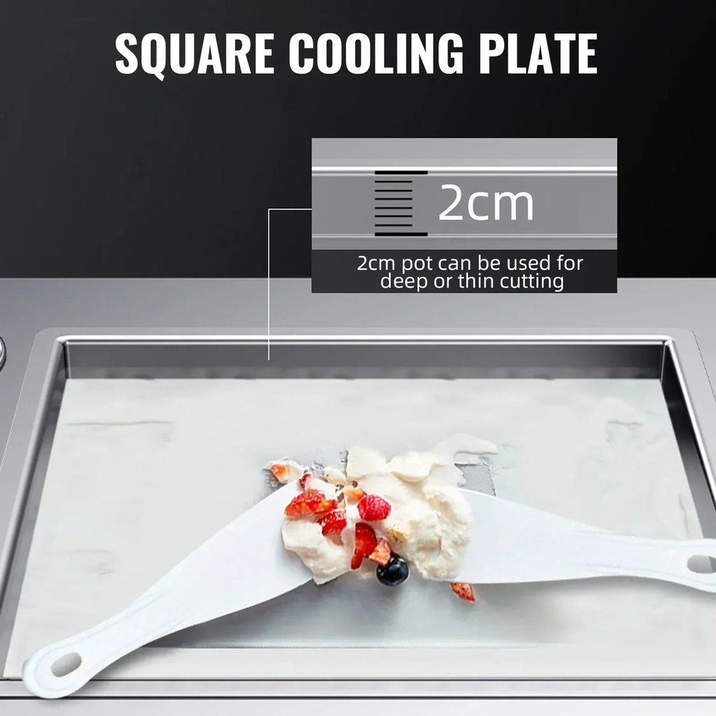 SIHAO Commercial Rolled Ice Cream Machine – Stainless Steel Frozen Dessert Maker for Ice Cream, Gelato & Frozen Yogurt (Shops & Catering)