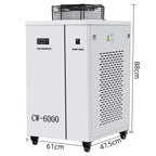 SIHAO 3000W Industrial Water Chiller CW-6000 220V CO2 Laser Cooling System with Flow Protection & Digital Display for Engraving Machine