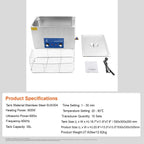 SIHAO 40kHz Ultrasonic Cleaner with Knob Control, Heater & Timer – Available in 2L To 30L Capacities, Ideal for Jewelry, Eyeglasses, Dentures, and Musical Instruments