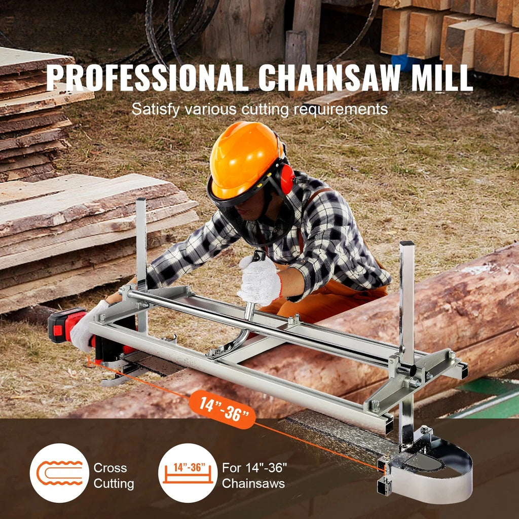 SIHAO 14"-36" Portable Sawmill Attachment – Heavy-Duty Chainsaw Planking Mill with 0.2-11.8" Depth Adjustment for Accurate Log Slicing & Lumber Making