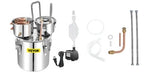 SIHAO Copper & Stainless Steel Moonshine Still – Home Alcohol Distiller with Built-in Thermometer & Condenser for Whiskey, Brandy & Essential Oils
