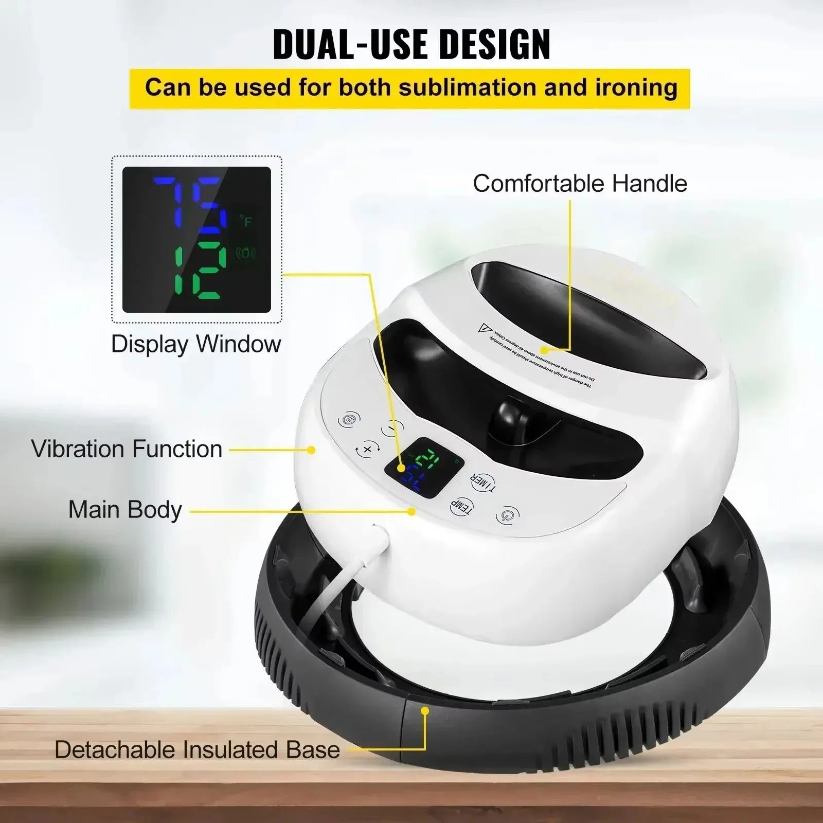 SIHAO 30x23cm 5-in-1 Heat Press Machine Digital Fast Heating 350°F Adjustable Pressure Sublimation Transfer Printer for Tshirt Mug Cap Plate