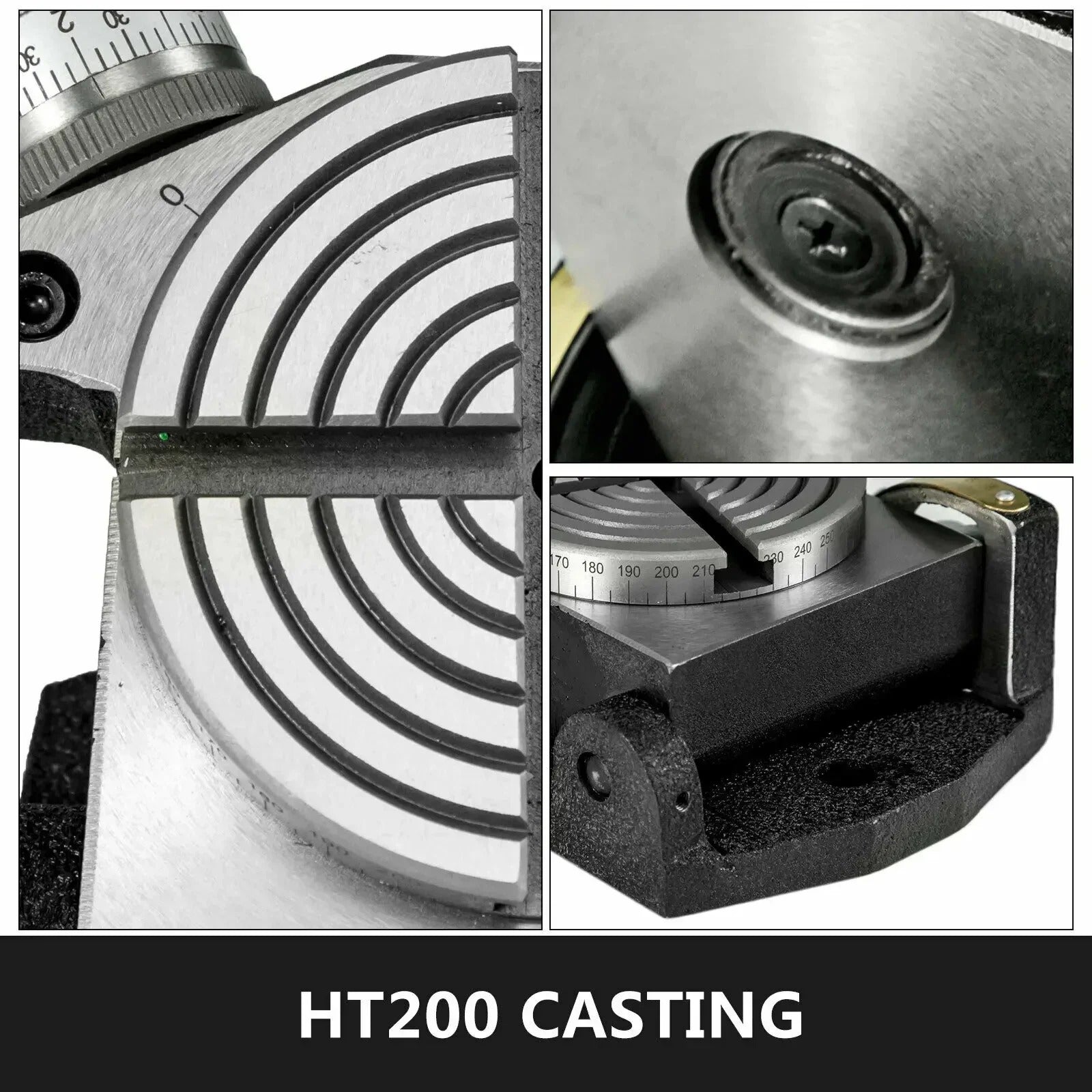 SIHAO 4" 100mm Horizontal Vertical Rotary Table Tilting 360° Milling Machine Worktable 4-Slot Precision HV Indexing Plate for Drill Press