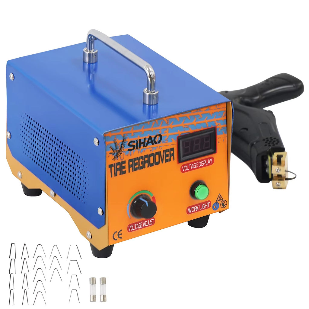 SIHAO 1000W Tire Groover Machine, Tyre Regroover Tool Kit with Iron Cutter for U/V & Right Angle Strips
