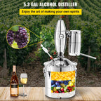 SIHAO Stainless Steel Moonshine Still Kit – 20L To 70L Capacity Options, with Copper Reflux Coil, Thermometer, Ideal for Whisky, Brandy & Essential Oils