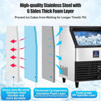 SIHAO 270lb Commercial Ice Maker – Heavy-Duty Cube Ice Machine with 24H Production for Restaurants, Bars, Cafes & Catering