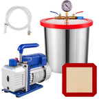 SIHAO 3CFM 1/4HP Vacuum Pump 2Gal Chamber Kit Degassing Epoxy Resin Silicone Silica Gel Wood Stabilizer Casting Tool