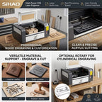 SIHAO CO2 Laser Engraver 60x90cm Laser Cutting Machine with Industrial Digital Control for Wood Acrylic Leather Fabric
