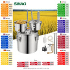 SIHAO Copper & Stainless Steel Moonshine Still – Home Alcohol Distiller with Built-in Thermometer & Condenser for Whiskey, Brandy & Essential Oils