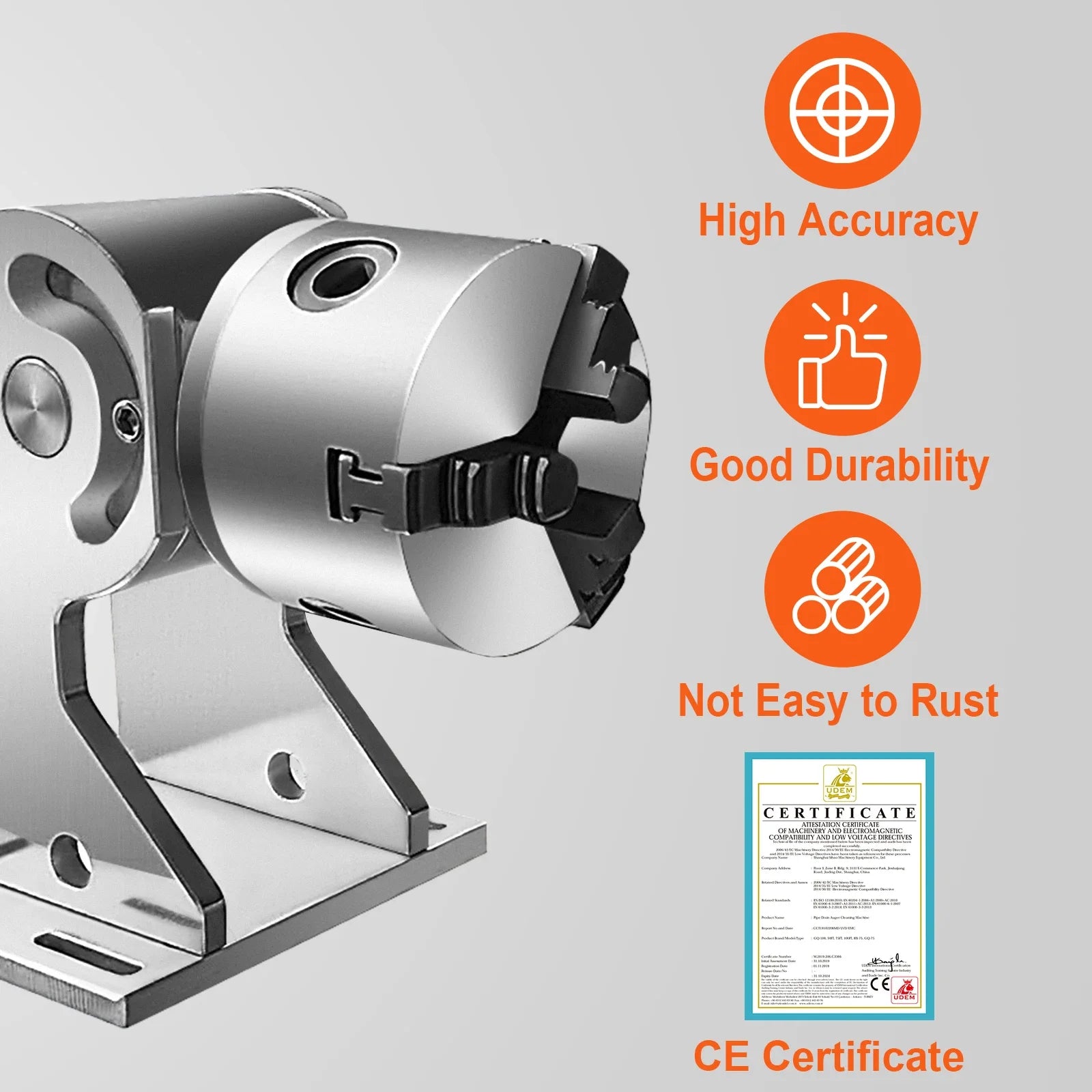 SIHAO Laser Engraver Rotary Axis, 5-80mm 360° Cylinder Engraving Attachment, 42 Stepper Motor CNC, with Clamp for Ring Inner Outer Circle Cup Bottle Pattern Marking, Practical Accessory, Quick Install
