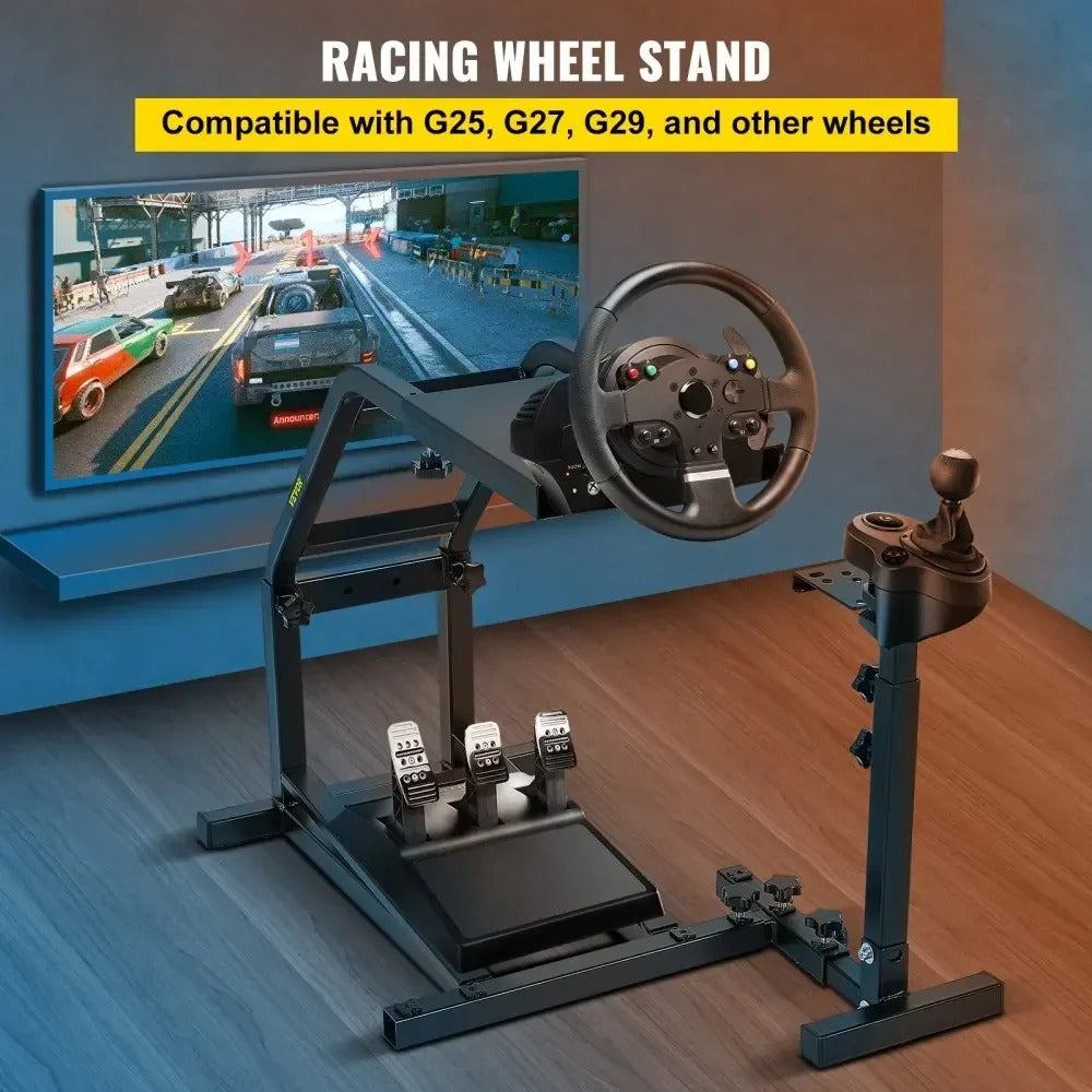 SIHAO Racing Wheel Stand – Adjustable Simulator Cockpit W/ Shifter Mount & Pedal Plate for Logitech G25/G27/G29/G920 & Thrustmaster