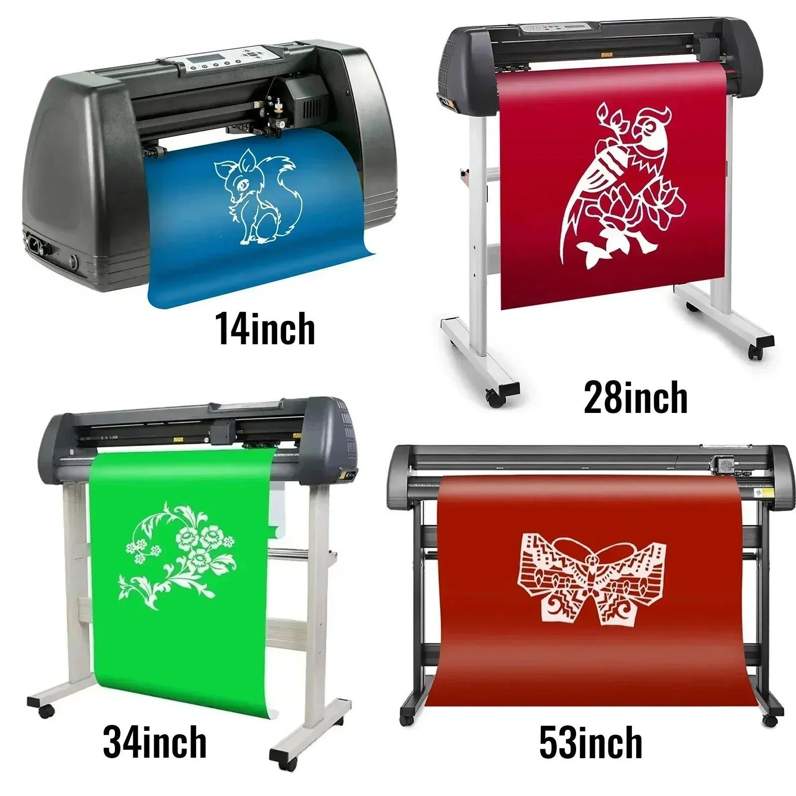SIHAO 14-Inch Vinyl Cutter & Plotter – Desktop Cutting Machine with 3 Blades + Pen Holder, Software-Controlled for Signs, Decals & Stickers