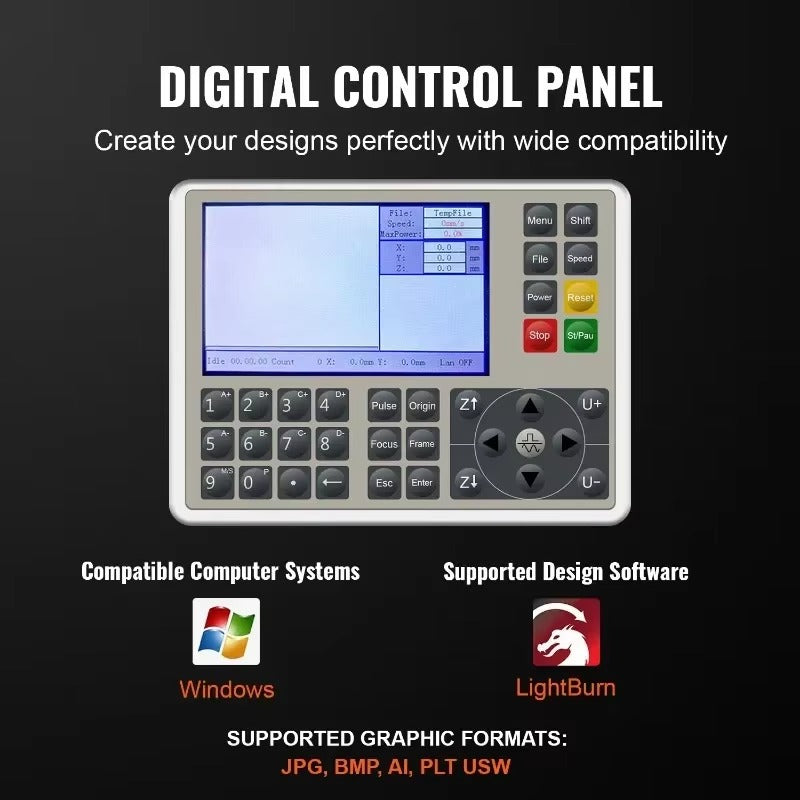 SIHAO CO2 Laser Engraver 60x90cm Laser Cutting Machine with Industrial Digital Control for Wood Acrylic Leather Fabric