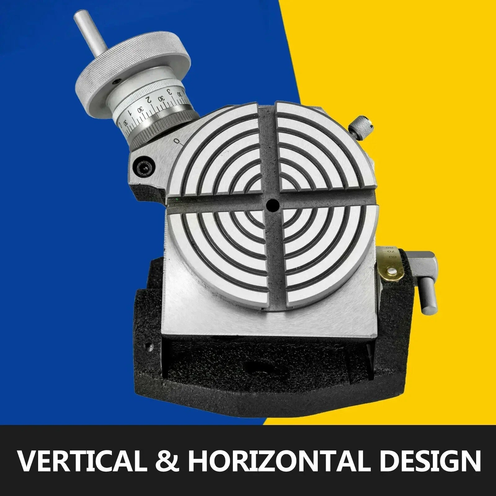 SIHAO 4" 100mm Horizontal Vertical Rotary Table Tilting 360° Milling Machine Worktable 4-Slot Precision HV Indexing Plate for Drill Press