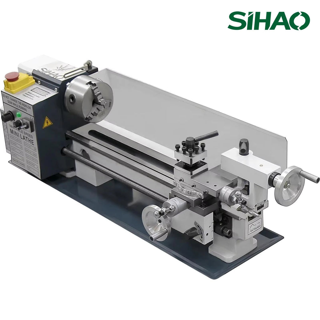 SIHAO 750W Mini Metal Lathe 180×350mm — 4 Inch 3-Jaw Chuck DC Motor Benchtop Metal Turning Machine for Metalworking Projects