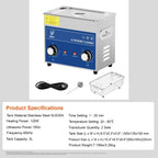 SIHAO 40kHz Ultrasonic Cleaner with Knob Control, Heater & Timer – Available in 2L To 30L Capacities, Ideal for Jewelry, Eyeglasses, Dentures, and Musical Instruments