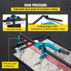 SIHAO 48" Professional Tile Cutter – Heavy-Duty Manual Scoring Tool with Built-in Laser Guide, Dual-Rail Support & Precision Snap System for Ceramic & Porcelain Tiles